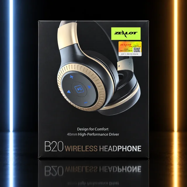 هدفون بی‌سیم زلوت مدل ZEALOT B20 با میکروفون و ورودی AUX